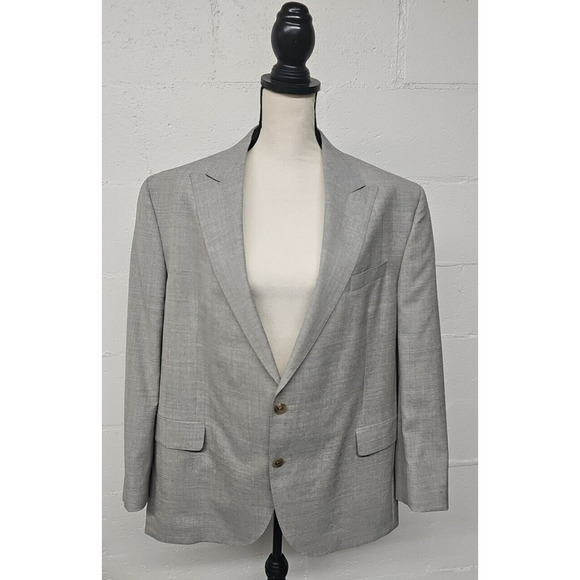 Jack Victor Mens Wool Blazer Size 46R Gray Old Money Preppy Office - Picture 1 of 11